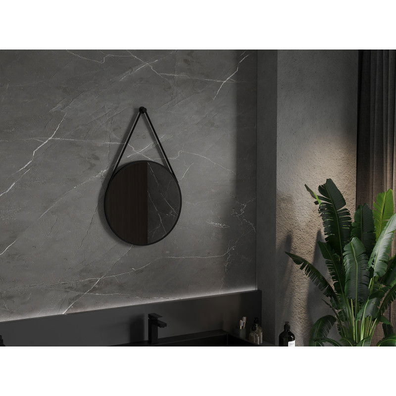 Mexen String apvalus vonios veidrodis 50 cm, juodas rėmas - 9854-050-050-000-70