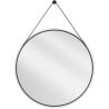 Mexen String apvalus vonios veidrodis 80 cm, juodas rėmas - 9854-080-080-000-70