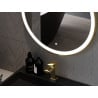 Mexen Esso apšviestas apvalus vonios kambario veidrodis, 60 cm, LED 6000K, priešrasos, auksinis rėmas - 9825-060-060-611-50