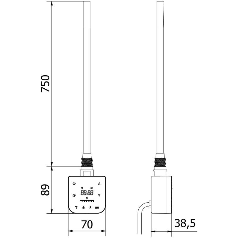 Mexen FA-F elektrinis kaitinimo elementas su Wi-fi, 900 W, juodas - W953-0900-70