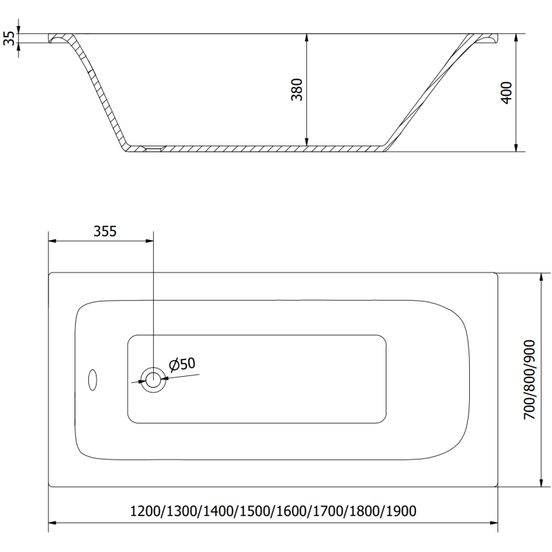 Mexen Vega stačiakampė vonia 170 x 70 cm su apdaila ir vieno sparno pertvara 75 cm, skaidri, chromuota - 550117070X9007510100