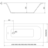 Mexen Vega stačiakampė vonia 180 x 80 cm su apdaila ir vienos dalies 80 cm ekranu, permatoma, auksinė - 550118080X9508000050