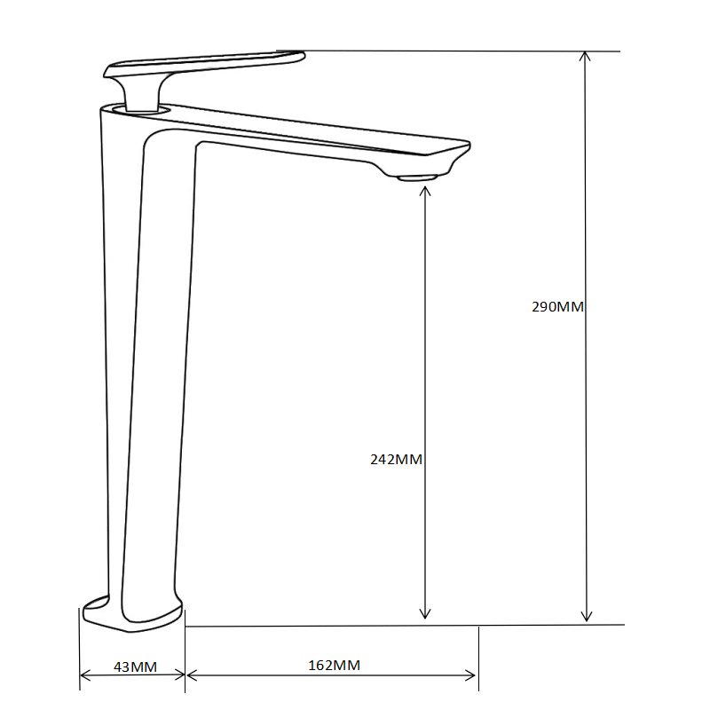 Mexen Ares aukštas maišytuvas kriauklei, chromas - 744110-00