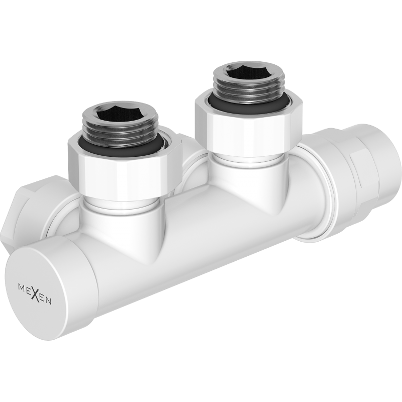 Mexen Uni-Term radiatoriaus kampinis vožtuvas, Duplex, DN50, baltas - W907-000-20