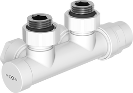 Mexen Uni-Term radiatoriaus kampinis vožtuvas, Duplex, DN50, baltas - W907-000-20