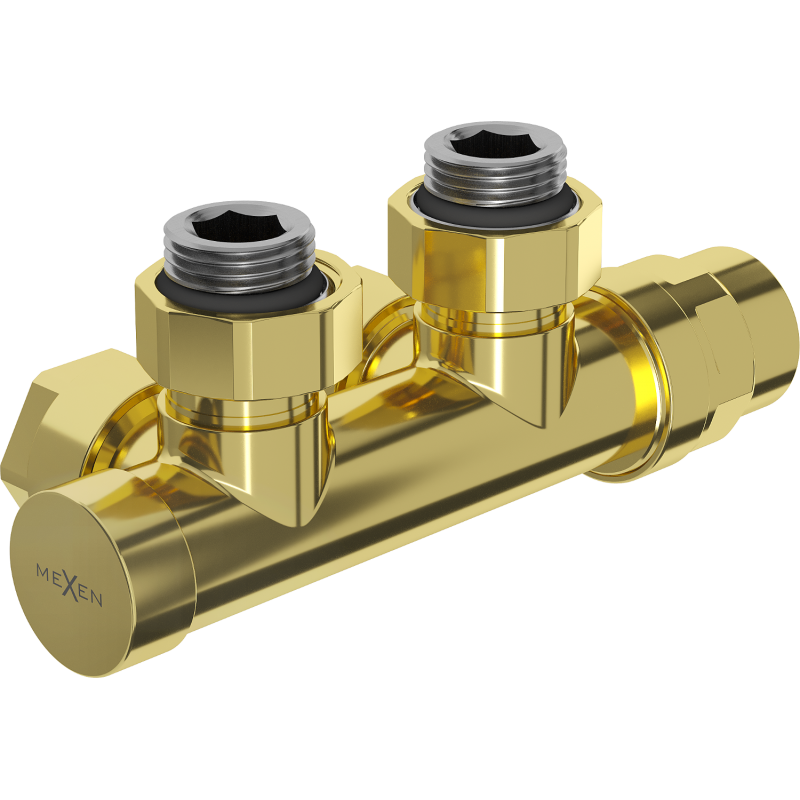 Mexen Uni-Term radiatoriaus vožtuvas, Duplex, DN50, auksinis - W907-000-50