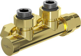 Mexen Uni-Term radiatoriaus vožtuvas, Duplex, DN50, auksinis - W907-000-50