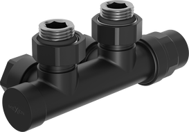 Mexen Uni-Term radiatorinis vožtuvas kampinis, Duplex, DN50, juodas - W907-000-70