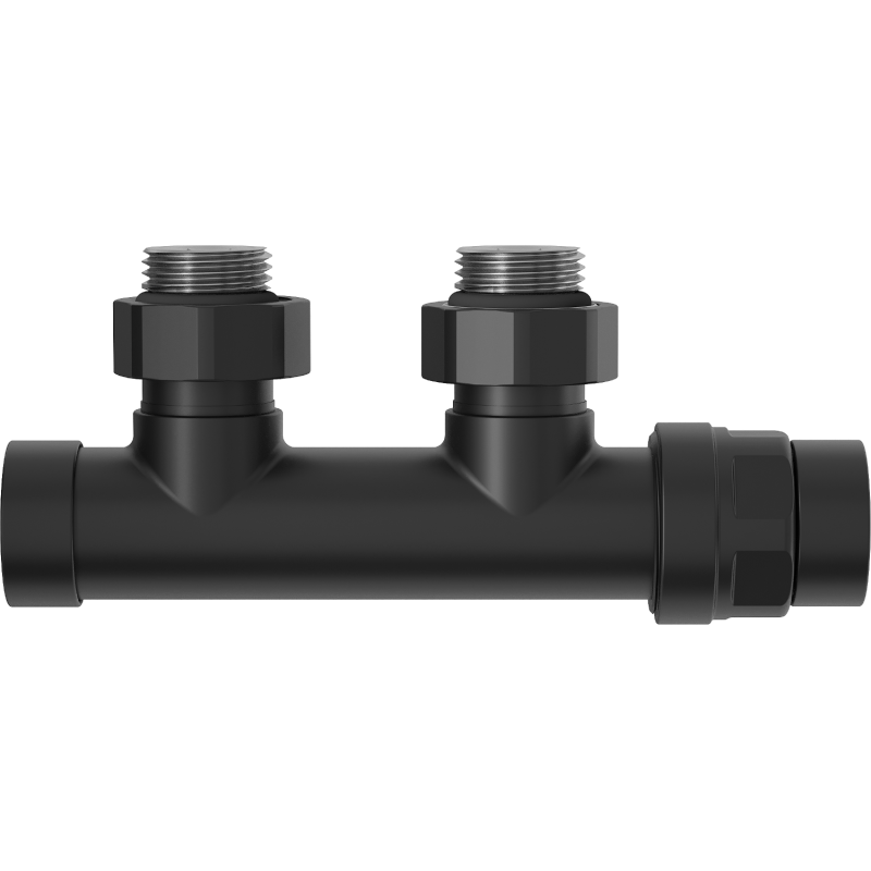 Mexen Uni-Term radiatorinis vožtuvas kampinis, Duplex, DN50, juodas - W907-000-70