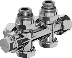 Mexen Uni-Term radiatoriaus vožtuvas kampinis/tiesus, Duplex, DN50, chromas - W908-000-01