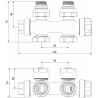 Mexen kampinis/tiesus radiatorinis vožtuvas, Duplex, DN50, auksinis - W908-000-50