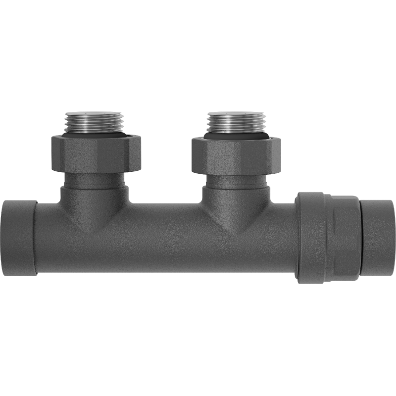 Mexen Uni-Term radiatoriaus vožtuvas kampinis, Duplex, DN50, antracitas - W907-000-66