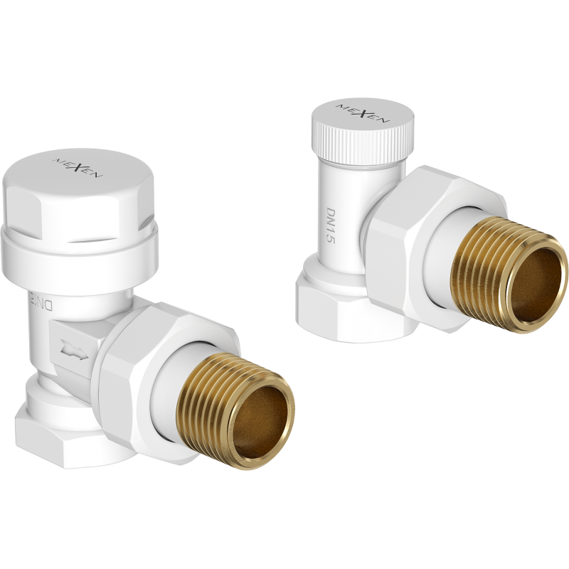 Mexen Uni-Term kampiniai radiatoriniai vožtuvai, balti - W901-000-20