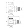 Mexen radiatoriniai vožtuvai kampiniai, antracitas - W901-000-66