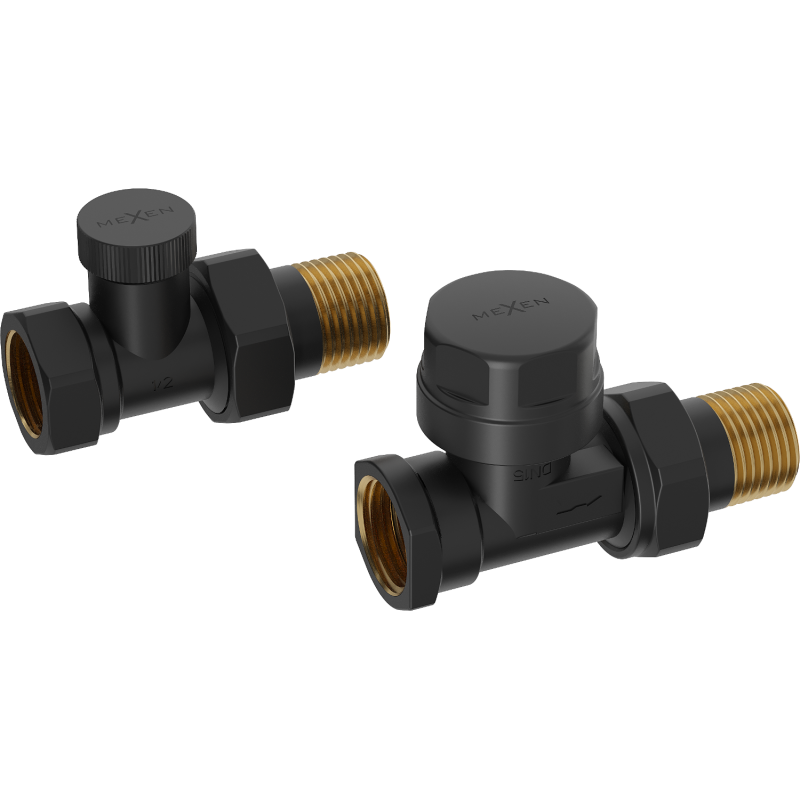 Mexen Uni-Term tiesūs radiatoriniai vožtuvai, juoda - W902-000-70