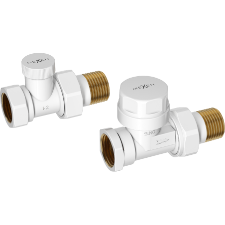 Mexen Uni-Term tiesūs radiatoriniai vožtuvai, balti - W902-000-20