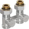 Mexen dviejų vamzdžių radiatoriaus vožtuvas DN50, tiesus 1/2"x3/4", nikeliuotas - W912-012-01