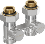 Mexen dviejų vamzdžių radiatoriaus vožtuvas DN50, tiesus 1/2"x3/4", nikeliuotas - W912-012-01