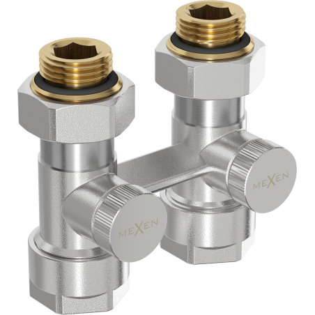 Mexen radiatorius dviejų vamzdžių DN50, tiesus 1/2"x16 mm, nikelis  - W912-016-01