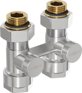 Mexen dviejų vamzdžių radiatoriaus vožtuvas DN50, tiesus 1/2"x16 mm, nikelis - W912-016-01