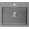 Mexen Oscar vienos komos granito plautuvė 580 x 490 mm, pilka, chromuotas sifonas - 6519581000-71