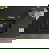 Mexen Oscar granitinė vienos talpos plautuvė 580 x 490 mm, juoda/sidabrinė metalo spalva, auksinis sifonas - 6519581000-73-G