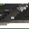 Mexen Oscar granito plautuvė 1 skyrius 580 x 490 mm, juodas/auksinis metalikas, auksinis sifonas - 6519581000-75-G