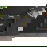 Mexen Oscar granitinė vienos kameros plautuvė 580 x 490 mm, juoda dėmėta, aukso spalvos sifonas - 6519581000-76-G