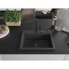 Mexen Oscar granitinė plautuvė 1-skyrius 580 x 490 mm, juoda dėmėta, juodas sifonas - 6519581000-76-B