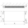 Mexen Plokščias CVF22 radiatorius 600 x 500 mm, apatinis prijungimas, 791 W, juodas - W622F-060-050-70