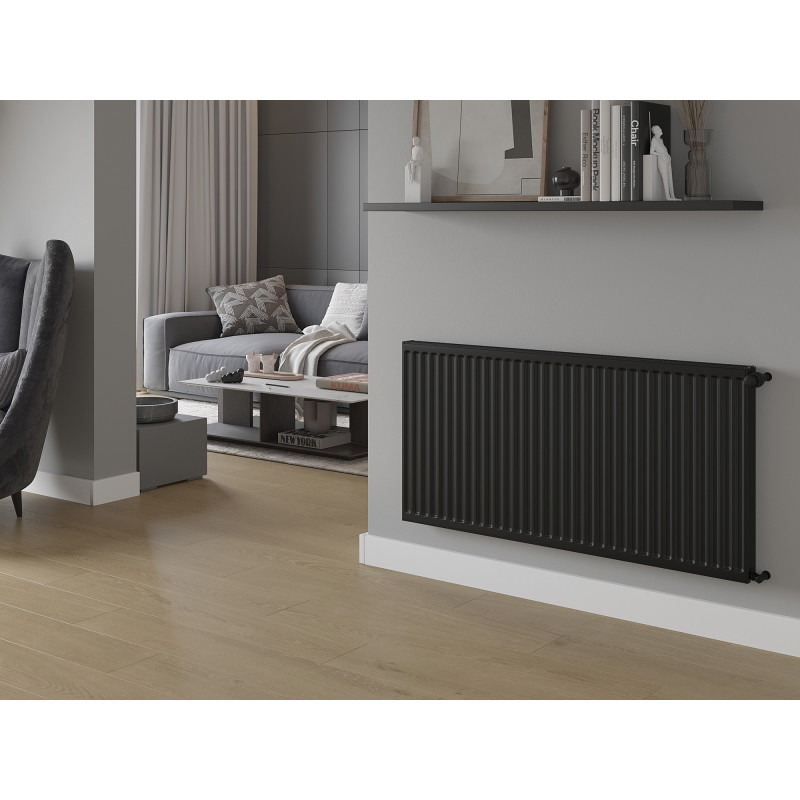 Mexen C11 plokščiasis radiatorius 300 x 1400 mm, šoninis prijungimas, 684 W, juodas - W411-030-140-70