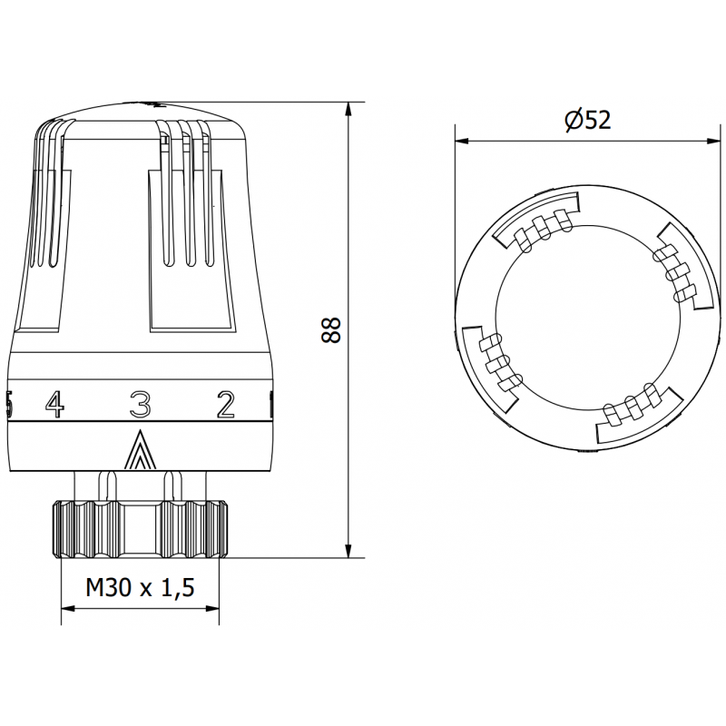 Mexen Uni-Term radiatoriaus termostatinė galvutė, balta - W908-001-20