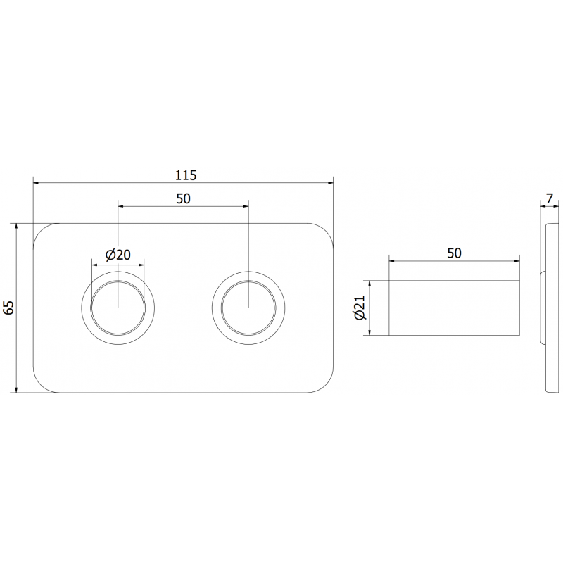 Mexen Uni-Term Dviguba maskavimo rinkinys radiatoriui, chromuotas - W910-000-01