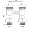 Mexen dvivamzdis ventilis DN50, tiesus 1/2"x3/4", nikelis - W912-012-01