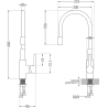 Mexen Flex virtuvės maišytuvas, chromo/juodas - 670900-07