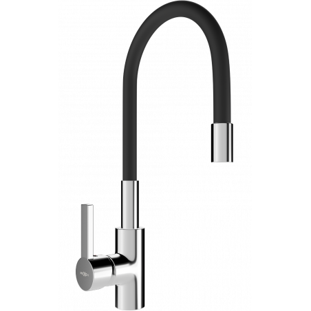 Mexen Flex virtuvės maišytuvas, chromo/juodas - 670900-07