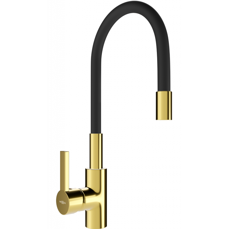 Mexen Flex virtuvinis maišytuvas, auksinis/juodas - 670900-57