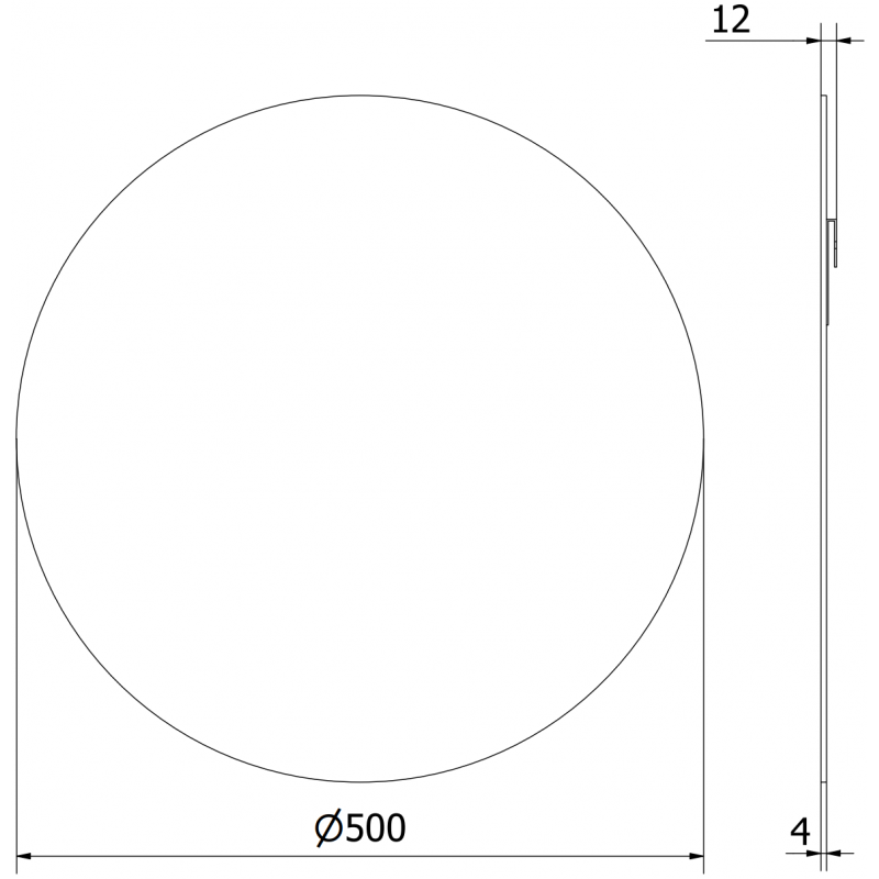 Mexen Alto apvalus vonios kambario veidrodis 50 cm - 9853-050-050-000-00