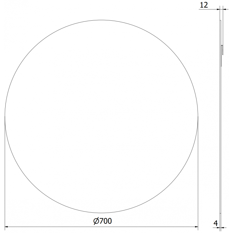 Mexen Alto apvalus vonios kambario veidrodis 70 cm - 9853-070-070-000-00