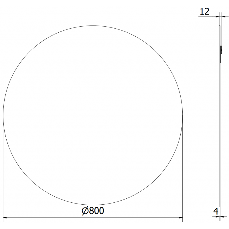 Mexen Alto apvalus vonios kambario veidrodis 80 cm - 9853-080-080-000-00