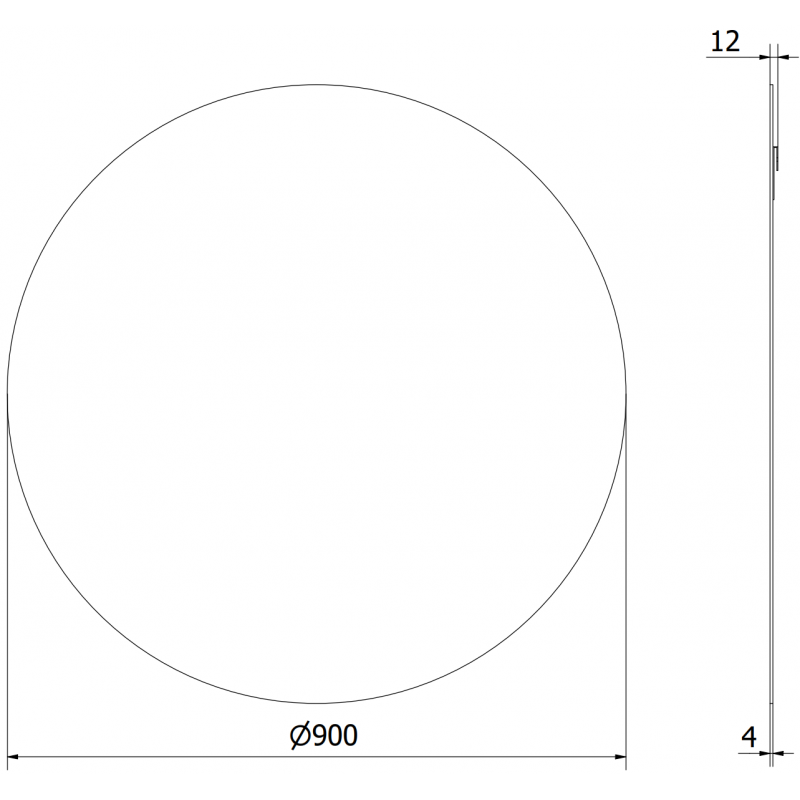 Mexen Alto apvalus vonios veidrodis 90 cm - 9853-090-090-000-00