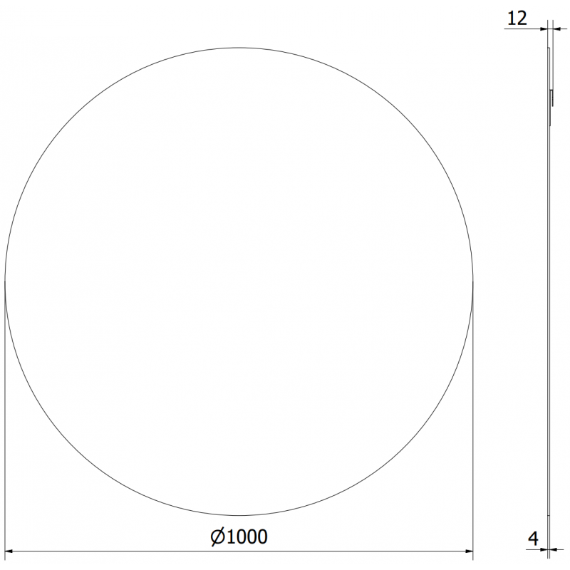 Mexen Alto vonios kambario apvalus veidrodis 100 cm - 9853-100-100-000-00