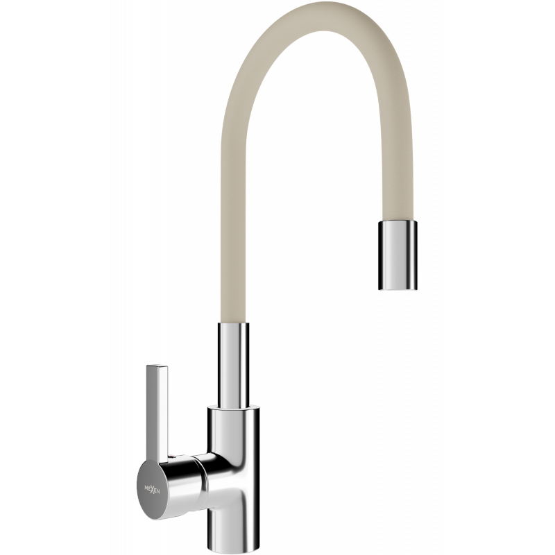 Mexen Flex virtuvės maišytuvas, chromas/smėlio - 670900-09