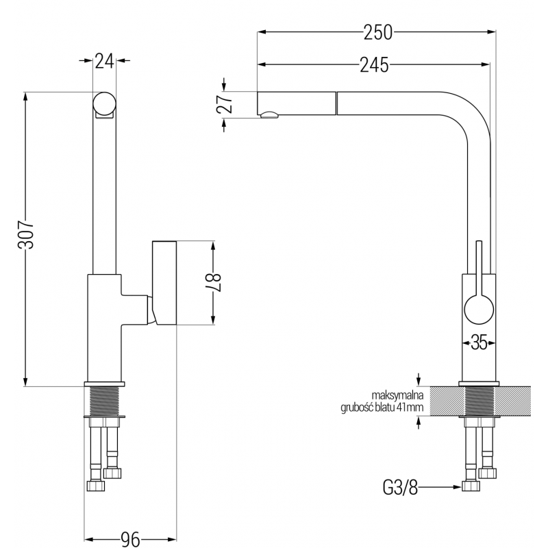 Mexen Flora virtuvinis maišytuvas, chromas - 670401-00