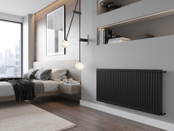 Mexen C21 plokščias radiatorius 300 x 1100 mm, šoninis prijungimas, 810 W, juodas - W421-030-110-70