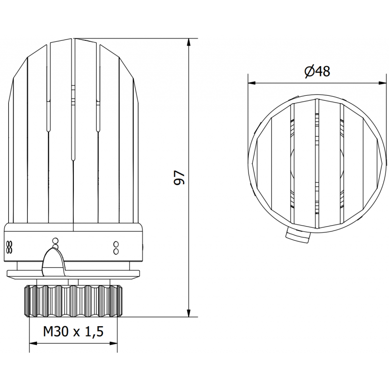 Mexen Uni-Term termostatinė radiatoriaus galvutė, balta - W908-003-20