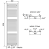 Mexen Ares vonios kambario radiatorius 1800 x 500 mm, 820 W, antracitas - W102-1800-500-00-66