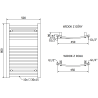 Mexen Helios vonios radiatorius 800 x 500 mm, 301 W, chromuotas - W103-0800-500-00-01