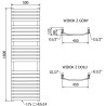 Mexen Bachus vonios radiatorius 1600 x 500 mm, 679 W, auksinis - W109-1600-500-00-50