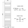 Mexen Uran vonios radiatorius 1800 x 500 mm, 633 W, chromuotas - W105-1800-500-00-01